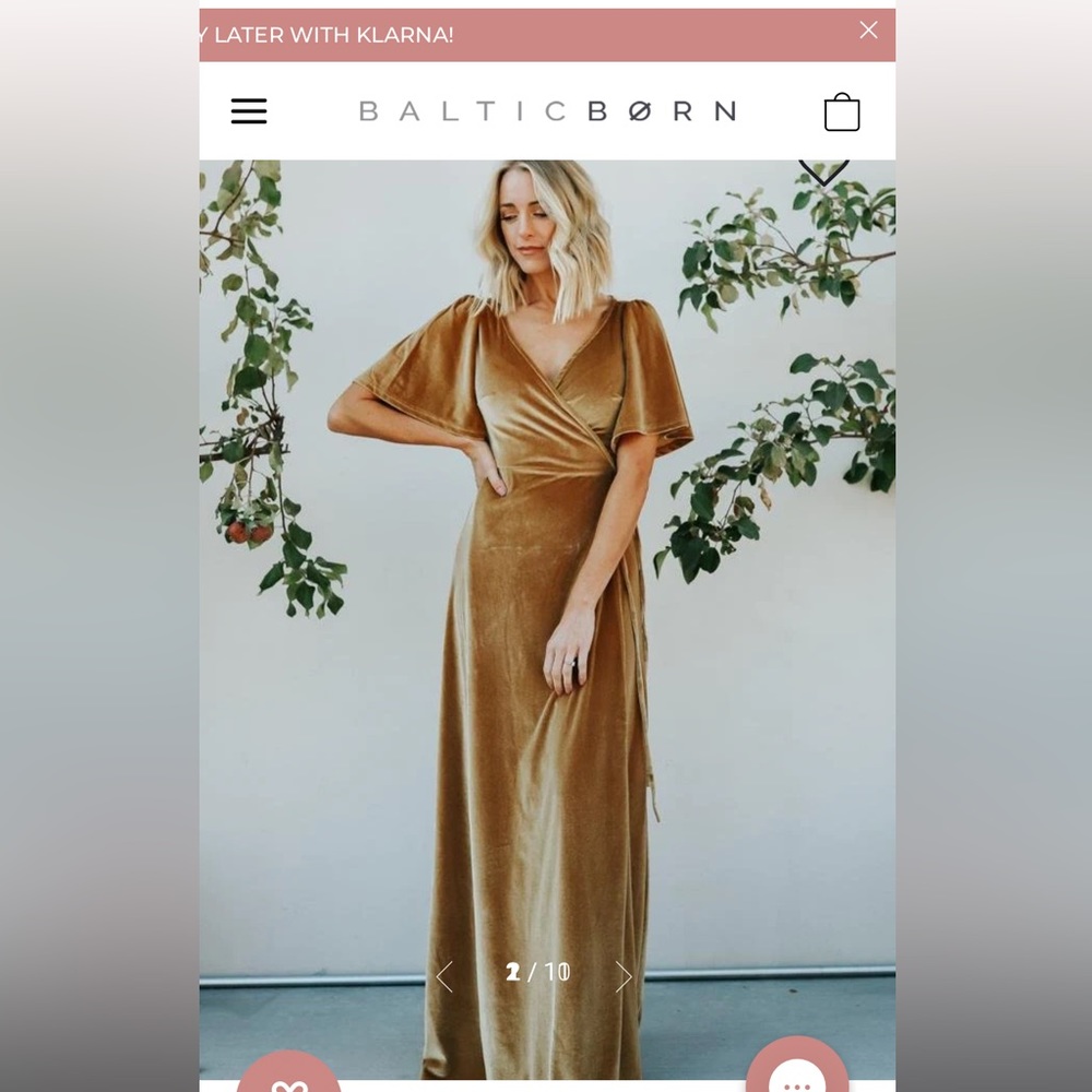 Velvet Wrap Dress Gold
